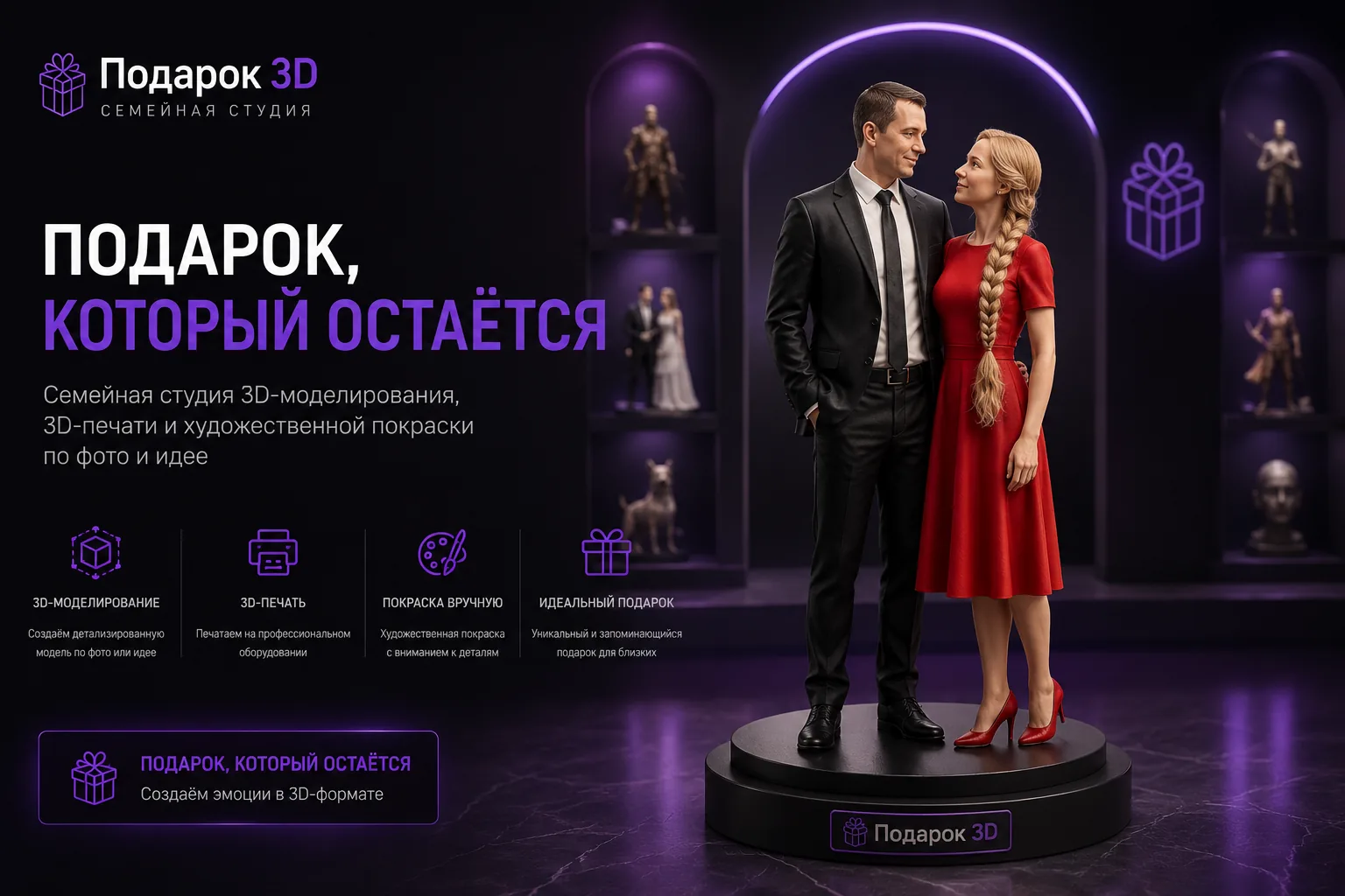 Создайте уникальную 3D-фигурку человека по фотографии — Podarok3D